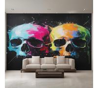 Sugar Skull Wallpaper for Living Room, Day of The Dead Wall Mural for Bedroom 130x80 cm, Non-Woven Photo Wallpaper, Home Decor D&O46