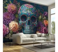 Sugar Skull Wallpaper & Wall Mural Self Adhesive, 150x105 cm - Day of The Dead Home Wall Decor for Bedroom, Living Room - SWJE2068