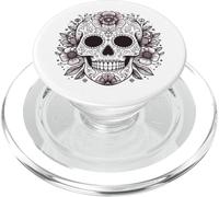 SUGAR SKULL WITH FLOWERS DIA DE LOS MUERTOS MEXICO DAY PopSockets PopGrip for MagSafe
