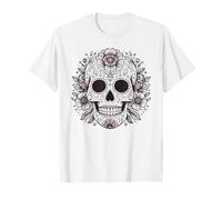 Sugar Skull with Flowers Dia DE Los Muertos Mexico Day T-Shirt