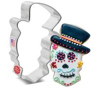 Sugar Skull with Top Hat Cookie Cutter 4", Made in USA by Ann Clark