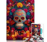Sugar Skull Woman 1000 Piece Jigsaw Puzzles,Challenging To Complete But Fun And Humorous with Matching Poster And Trivia Sheet 50x75cm