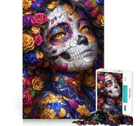 Sugar Skull Woman 1000 Piece Jigsaw Puzzles for Teenagers Jigsaw Solid Logic Toy Calm Fun Precision Cut Santa Wish Item 50x75cm