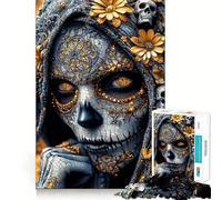 Sugar Skull Woman 1000 Pieces Jigsaws Adults Puzzles Gifts Mind Skill Toy Quiet Fun Design Assembly 38x26cm