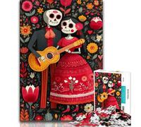 Sugar Skull Woman Jigsaw Puzzles for Adults,Help The Brain Exercise Addictive Toys to Cultivate Patience Parent-child Interaction 38x52cm