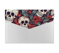 Sugar Skulls and Red Roses File Folder Paper Bill Receipt Organizer Portable Document Organizer Expanding Accordion File Organizer Plastic Envelopes with 6 Pockets for Office Home