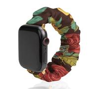Sugar Skulls And Roses Colorful Elastic Scrunchie Watch Bands Bracelet Strap Compatible with IWatch Series 6 5 4 3 2 1 Golden-style 38mm/40mm