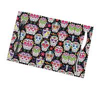 Sugar Skulls Anti-Oil And Heat-Resistant Placemat 12x18in (Set Of 6) - Premium Full-Size Single-Sided Printed Dining Mats