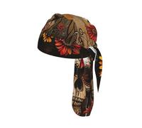 sugar skulls butterfly Print Cycling Bandana Quick Dry Skull Cap Breathable Tie Back Riding Headwear Running Gear 55-60 cm