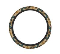Sugar Skulls Butterfly Print High Elastic Thickening Universal Fit Car Steering Wheel Cover, Elastic Breathable And Odor Less