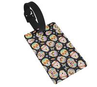 Sugar Skulls Butterfly Print Luggage Tags Quick Install Airplane Travel Essentials for Suitcases Durable PVC Bag Tag