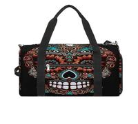 Sugar Skulls Day of The Dead Gym Bag for Women Men Shoe Compartment Waterproof Travel Bags Sports Duffle Bag for Sports Gyms Yoga