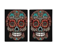 Sugar Skulls Day of The Dead Passport Holder Passport Wallet PU Leather Passports Protective Cover Slim Travel Accessories