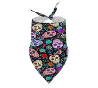 Sugar Skulls Day of The Death Cute Pet Bandana Scarf Triangle Drool Bib Stylish Handkerchie Fit Cats Dogs Pet Gifts