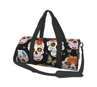 Sugar Skulls Duffle Bag With Shoes Compartment And Adjustable Strap,Foldable Travel Duffel Bags For Men Women,Waterproof Duffel Bags, Black, One Size