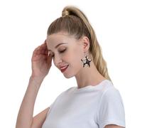 Sugar Skulls Elegant Leather Star Earrings-Fashionable And Unique Accessories For Everyday Wear