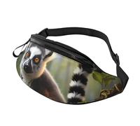 Sugar Skulls Fanny Pack for Women Men Fashion Waist Pack Adjustable Belt Bag for Workout Running Travelling Casual Waist Bag, Ringtailed Lemur, One Size