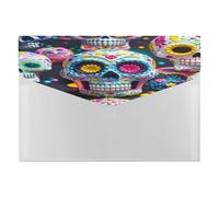Sugar Skulls File Folder Expanding Accordion File Organizer with 6 Pockets Portable Paper Bill Receipt Organizer Document Organizer Expanding File Folder for Home Office Supplies