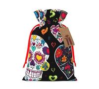 Sugar Skulls Gift Bag with Handles and tag, Perfect for Christmas, Birthday, Wedding or Daily Gift - (M)