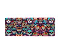 Sugar Skulls Keyboard and Mouse Pad, Extra Large Desk Cover, Spill Resistance Mat for Smooth Tracking