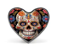 Sugar Skulls Lapel Pin Cute Custom Button Pin Personalized Heart Brooch Aluminum Alloy Brooch Pins Fashion Exquisite Badge Pins for Hat Bag Suit Tie Wedding Accessories