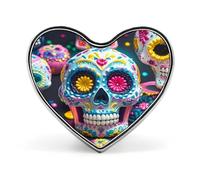 Sugar Skulls Lapel Pin Elegant Heart Shape Brooch Badge Funny Personalized Pinback Button Badge Fashion Cute Heart Brooch Pins for Bag Jacket Clothes Accessories