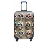 Sugar Skulls Luggage Cover Elastic Washable Stretch Suitcase Protector Scratch Resistant Travel Cover White/Opulent Garden X-Large, White/Opulent Garden, XL