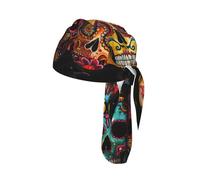 sugar skulls Print Cycling Bandana Quick Dry Skull Cap Breathable Tie Back Riding Headwear Running Gear 55-60 cm