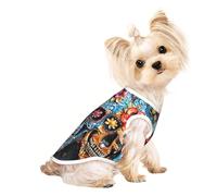 Sugar Skulls Print Dog Shirt Summer Pet T-Shirts Stretchy Cats Dogs Tee Shirt Sleeveless Tank Top Dog Vest