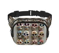 Sugar Skulls Print Fanny Pack for Women Men Waist Bag with Adjustable Strap for Travel Hiking Cycling