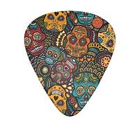 Sugar Skulls Print Guitar Plectrums 12 Pieces Set =>> Comfortable In The Hand With Smooth Edges Three Thicknesses To Match