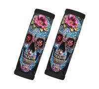 Sugar Skulls Print Luggage Handle Wrap 2 Pack Set,Luggage Identifiers Tags Markers For Luggage Suitcase