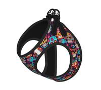 Sugar Skulls Print Pet Leash Vest For Small Dogs Cats, Adjustable Pet Harness Vest, Outdoor Walking Hiking