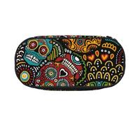 Sugar Skulls Print Print Pencil Pouch for Kids Fun Pencil Case Pouch for Girls Large Pen Case with Zipper, Portable Pencil Bag Holder for School Sudent Teacher Stationery