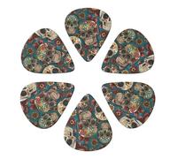 Sugar Skulls Print Printed Guitar Picks -6 Pcs Guitar Picks Plectrum,Guitar Accessories,Electric Guitar Pick, Bass & Ukulele 0.71mm
