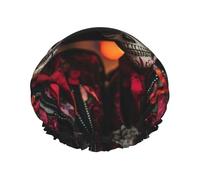 Sugar Skulls print Shower Cap for Women Double Layer Elastic Bath Cap for Home Spa Hotel and Hair Salon