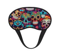 Sugar Skulls Print Soft Comfortable Eye Mask for Sleeping Light Blocking Nap Travel Camping Night Rest