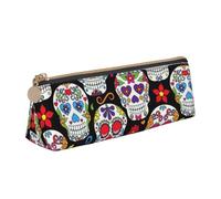 Sugar Skulls Print Students Supplies Higher Capacity Pencil Pouch Pen Case School Travel Office Desk