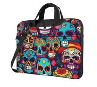Sugar Skulls Print Ultra-Thin Portable Laptop Bag Stylish Women Men Briefcase Office Commute Travel