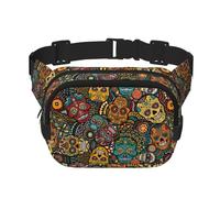 Sugar Skulls Print Unisex Fashion Waist Packs, Stylish Fanny Packs for Workouts, Running, Traveling, and Hiking