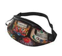 Sugar Skulls Print Unisex Pack Waist Bag Adjustable Lightweight Travel Accessory Purse Outdoor Gear