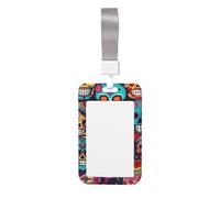 Sugar Skulls Print Vertical Card Badge Holder Appropriate for Teachers Students Doctors Office Staff