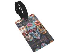 Sugar Skulls Printed Backpack ID Labels Versatile Suitcase Tags for Golf Bags and Musical Instrument