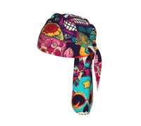 Sugar Skulls Printed Cap Do Rag, Moisture Wicking Cycling Cap Helmet Liner for Biking Running Hiking