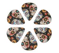 Sugar Skulls Printed Guitar Picks -6 Pcs Guitar Picks Plectrum,Guitar Accessories,Electric Guitar Pick, Bass & Ukulele 0.46mm