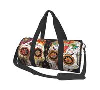 Sugar Skulls Printed Sports Gym Bag with Wet Pocket & Shoes Compartment, Travel Duffel Bag for Men Women