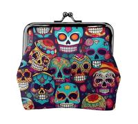 Sugar Skulls Printing Minimalist Travel Wallet, Small Storage Pouch for Hiking Trips and Outdoor Excursions