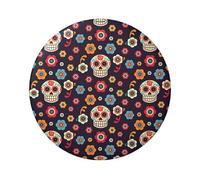 Sugar Skulls Round Badge - Durable Tin Plate Design With Full Front Print, Perfect For Custom Gifts And Apparel Decoration