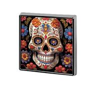 Sugar Skulls Square Lapel Pin Women's Novelty Buttons & Pins Metal Badge Cute Brooch Pin Retro Pinback Badge Fashion Bag Pins for Hat Backpacks Tie Suit Wedding Party Accessory