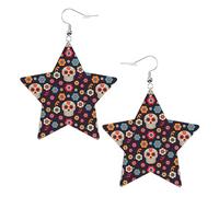 sugar skulls Star Shape Earrings, Modern Dangle Earrings, Women's Statement Jewelry for Office Daily